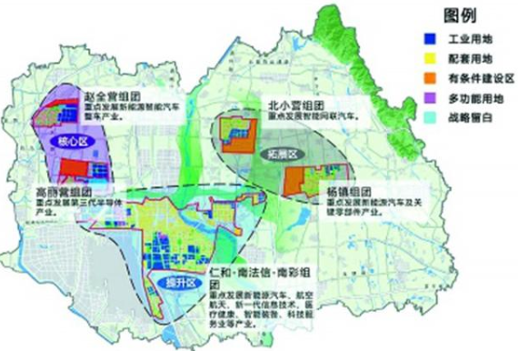 北京创新产业集群示范区空间规划图