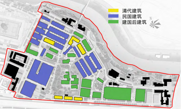 南京1865创意产业园各时期建筑分布 南京1865创意产业园各时期建筑分布