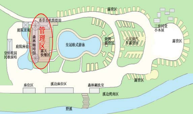 皇后镇森林露营区平面布置图 皇后镇森林露营区平面布置图