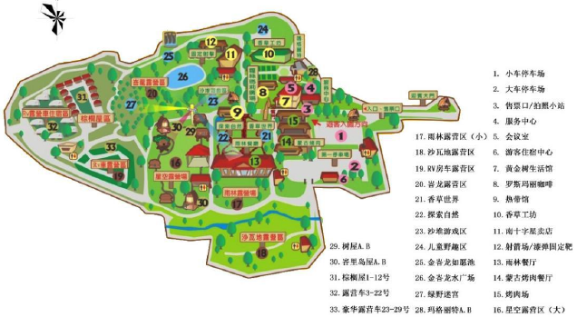 台湾松田岗休闲度假农庄露营地平面规划图 台湾松田岗休闲度假农庄露营地平面规划图