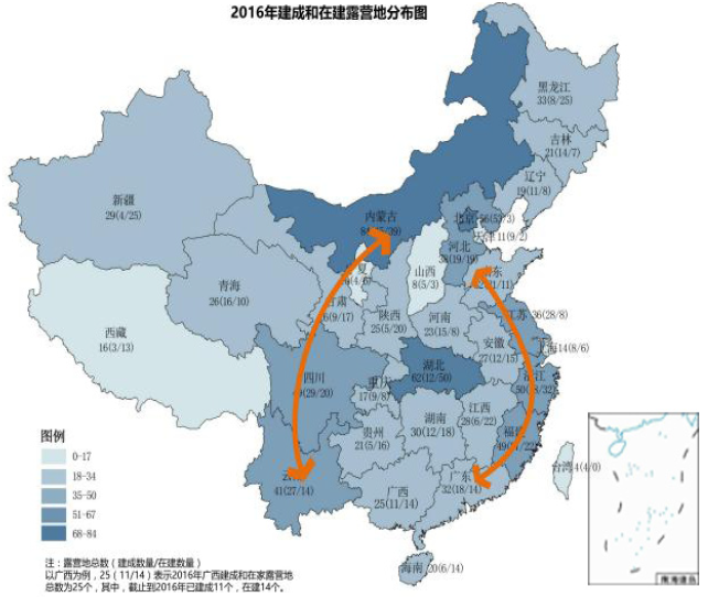 我国帐篷露营地空间分布 我国帐篷露营地空间分布