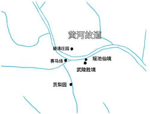 图3 赛马场及梨园分布图 图3 赛马场及梨园分布图