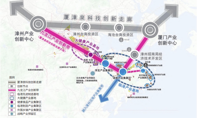 漳州市龙海区产业集群布局规划示意图