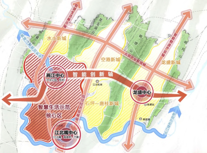 重庆市两江新区总体空间格局图 重庆市两江新区总体空间格局图