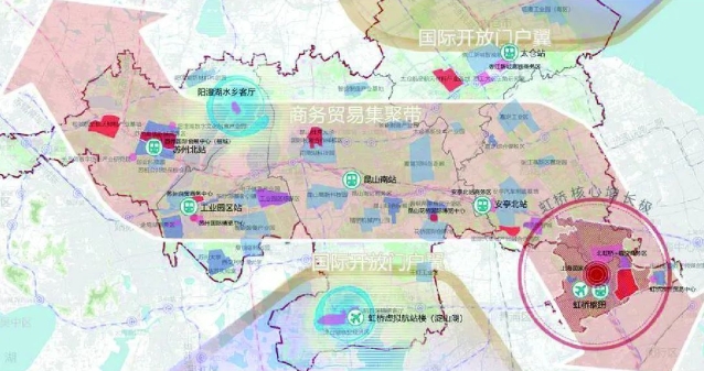虹桥北向拓展带示意图 虹桥北向拓展带示意图
