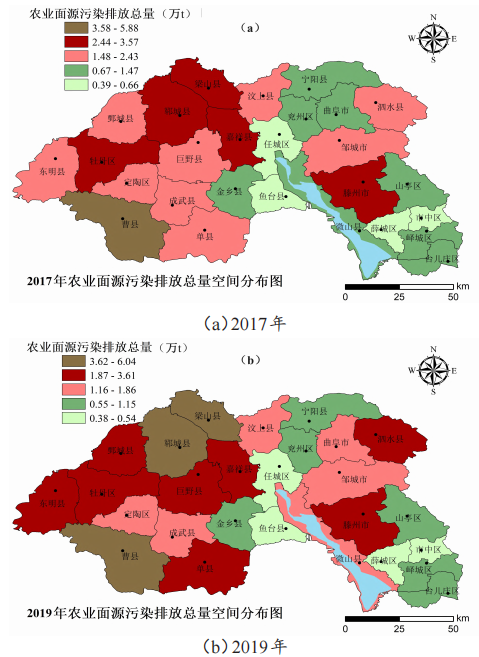 南四湖流域2017—2022年农业面源污染物空间分布特征