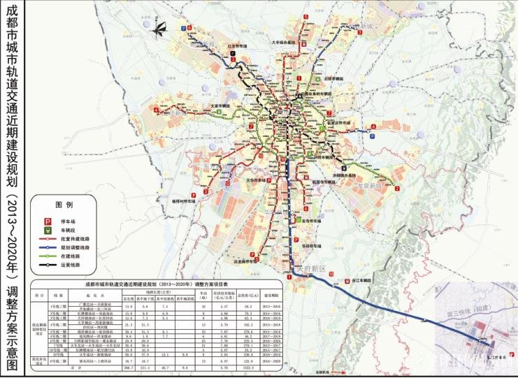 2020年成都市轨道交通建设规划