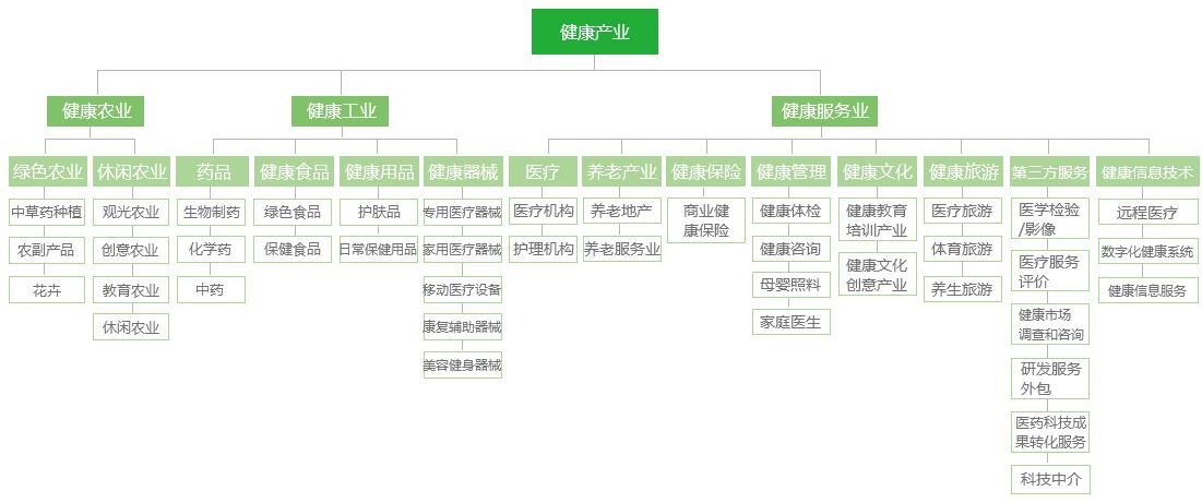 大健康产业内涵范围