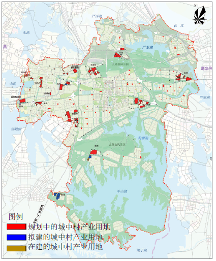 东湖高新区城中村产业用地分布图 东湖高新区城中村产业用地分布图