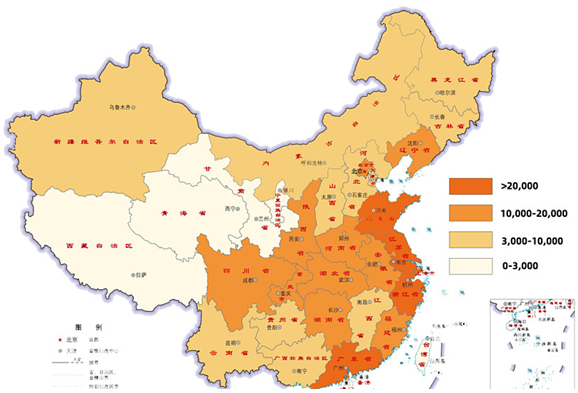 厂家地域分布一览图