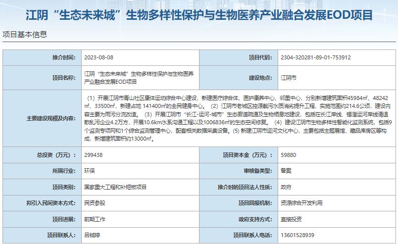 8大EOD项目总投资超140亿元  项目资本金超28亿元