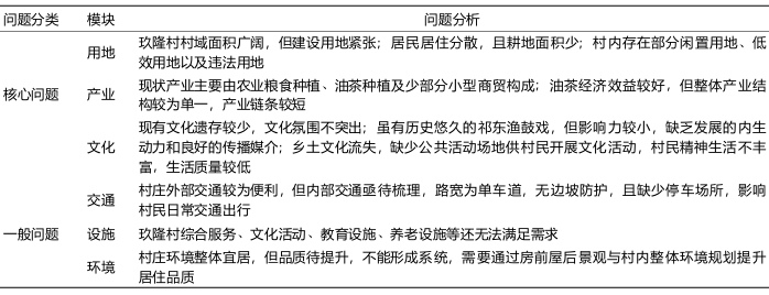 玖隆村主要问题分析 玖隆村主要问题分析